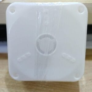 White PVC CCTV junction box for outdoor camera installations